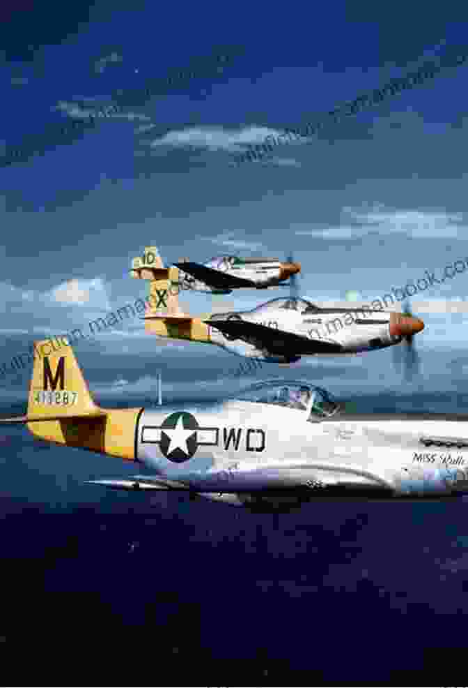 A Squadron Of P 51 Mustang Fighters, Part Of Uplink Squadron Chaney, Flying Over The Pacific Ocean. Uplink Squadron J N Chaney
